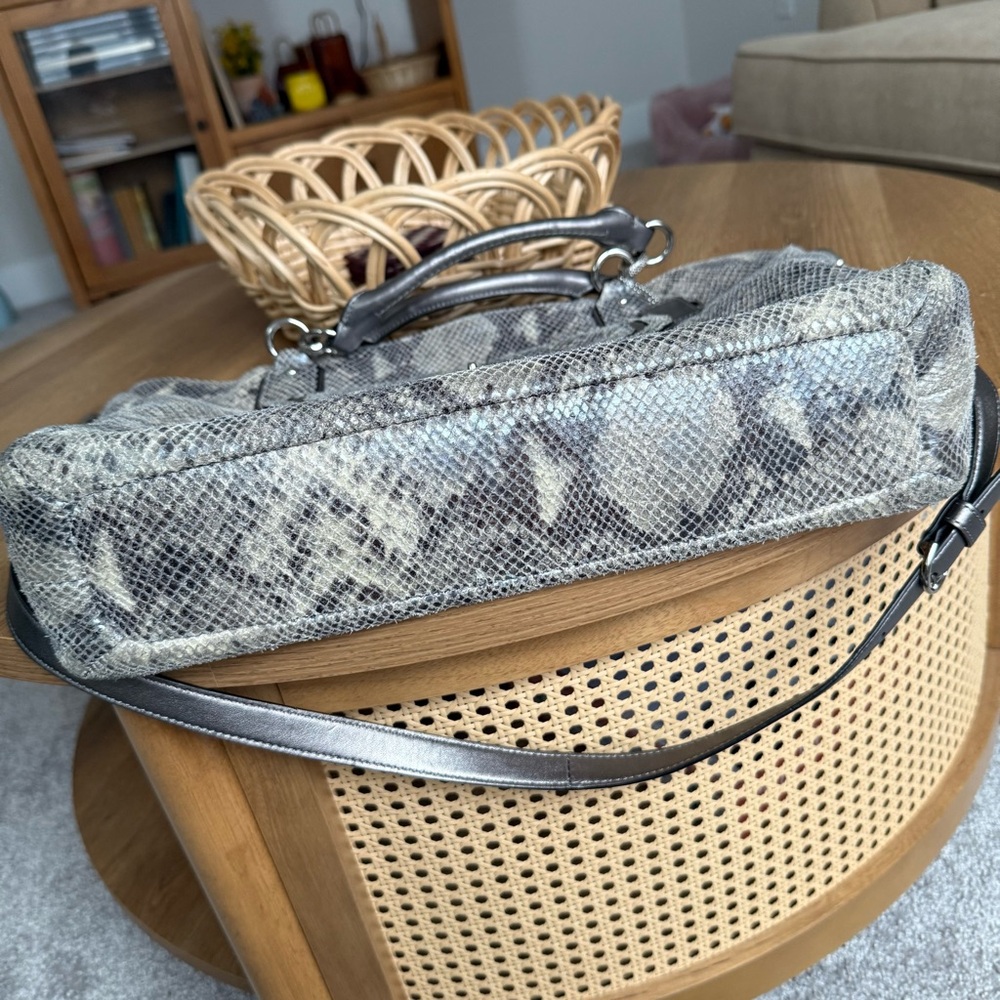 Coach Campbell Exotic Snakeskin Embossed Python Print Leather Large Satchel - Picture 8 of 15